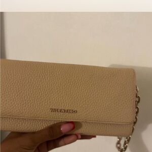 Valentino Tan Leather Wristlet